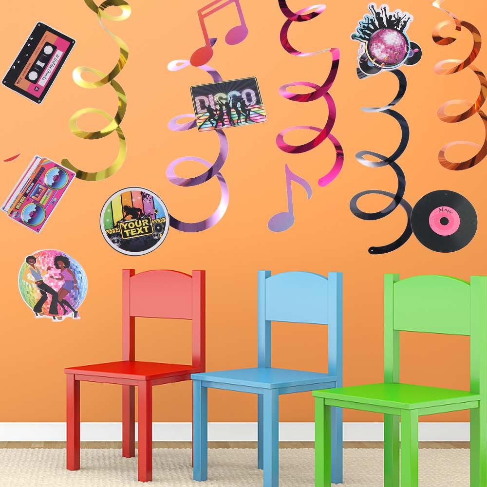 9 шт. бумажная диско спиральная подвеска подвесная диско спиральная гирлянда виниловая пластинка спиральная бирка домашний декор 9pcs