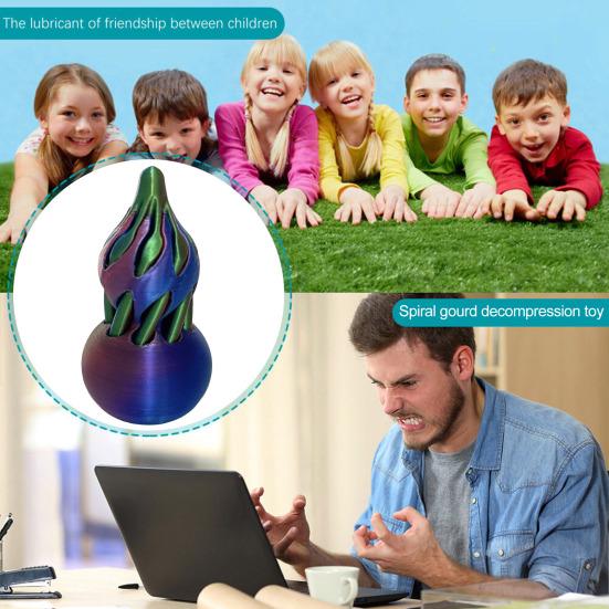 3D-печатная спиральная тыква-игрушка Невозможная проходная спиральная тыква-конусная фигурка